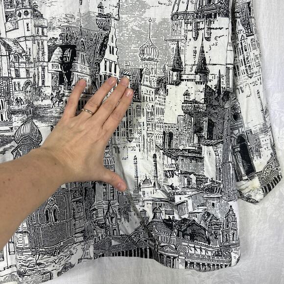 Howard Wolf Vintage Blazer 16 Black White City Scape Sequins Art to Wear Lined - Picture 14 of 16